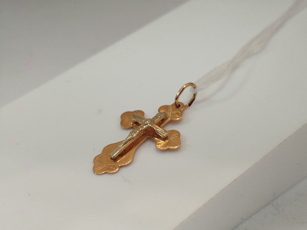 ПОДКБК585 ПОДВЕСКА КРЕСТ БЕЗ КАМНЯ (Au 585)