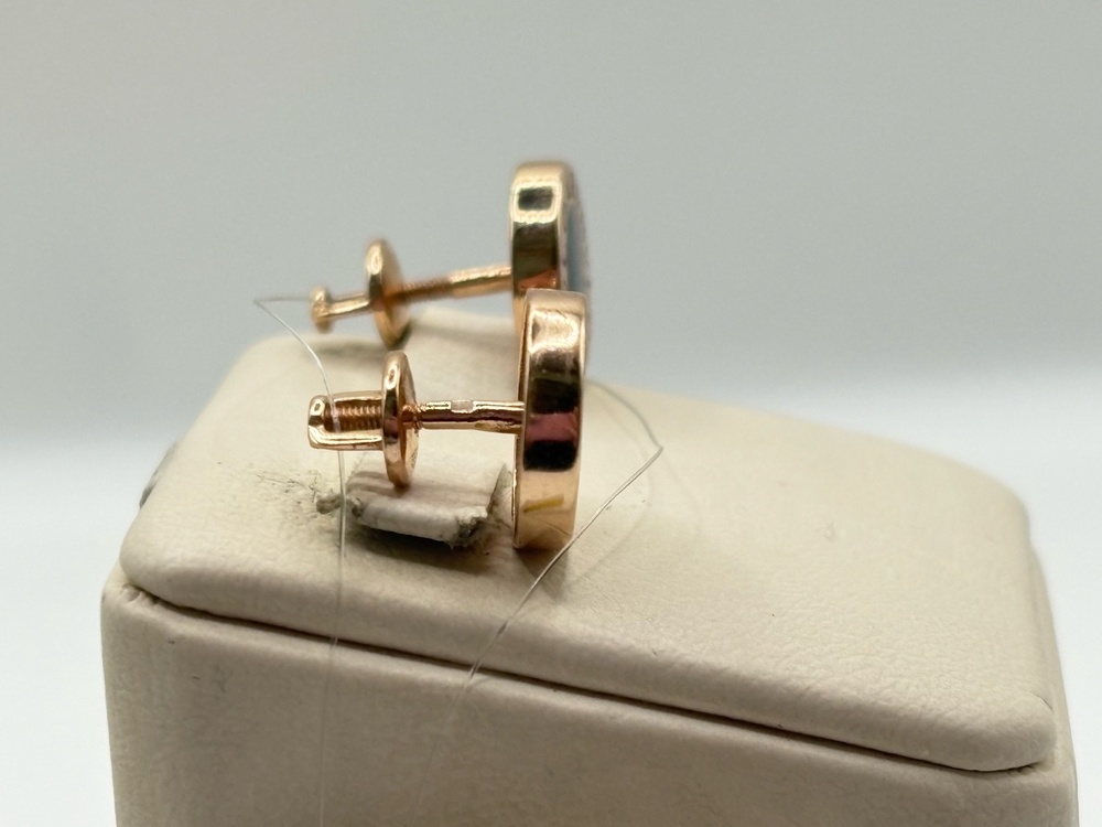 08-208097 СЕРЬГИ ЭМАЛЬ (Au 585)