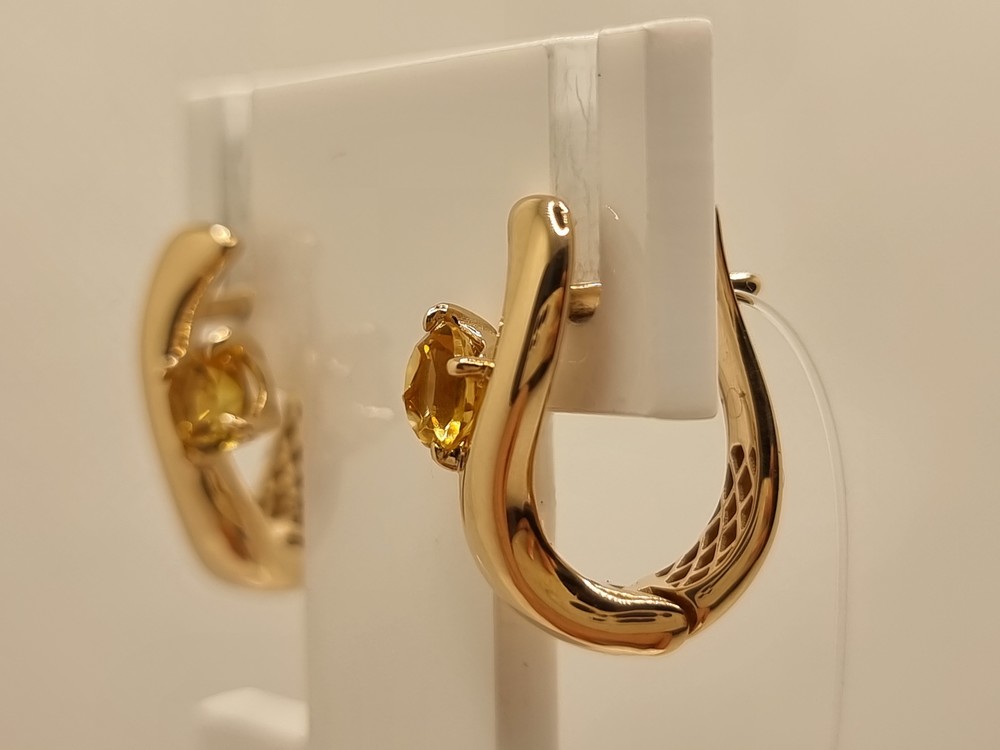 02-52-0345-06 СЕРЬГИ С КАМНЕМ (Au 585)