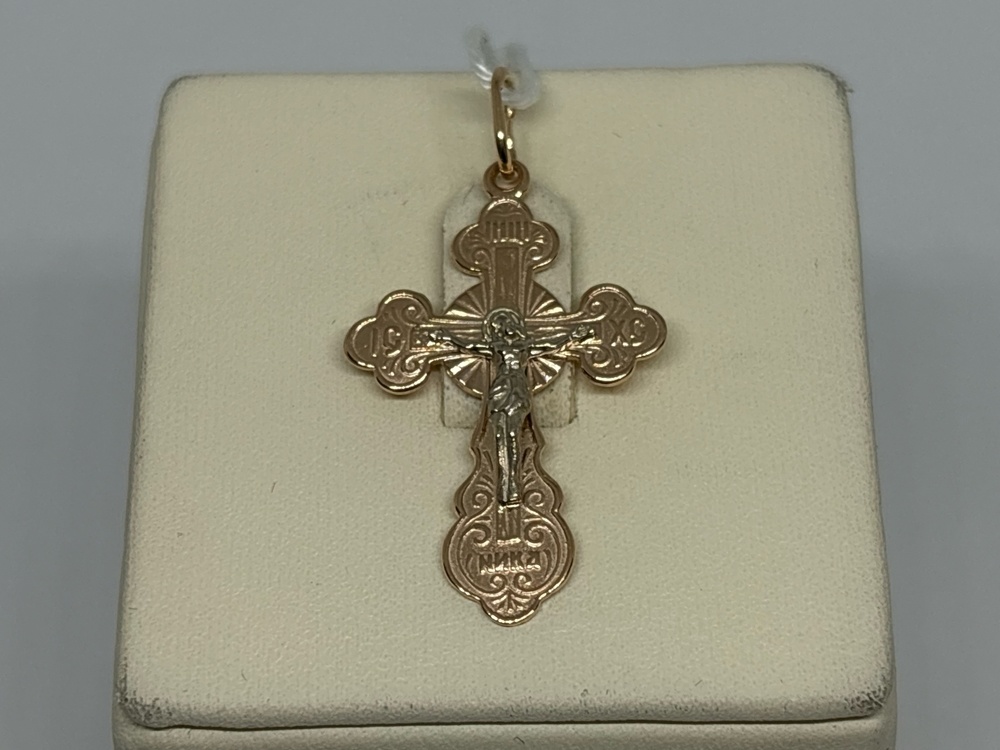 ПОДКБК585 ПОДВЕСКА КРЕСТ БЕЗ КАМНЯ (Au 585)