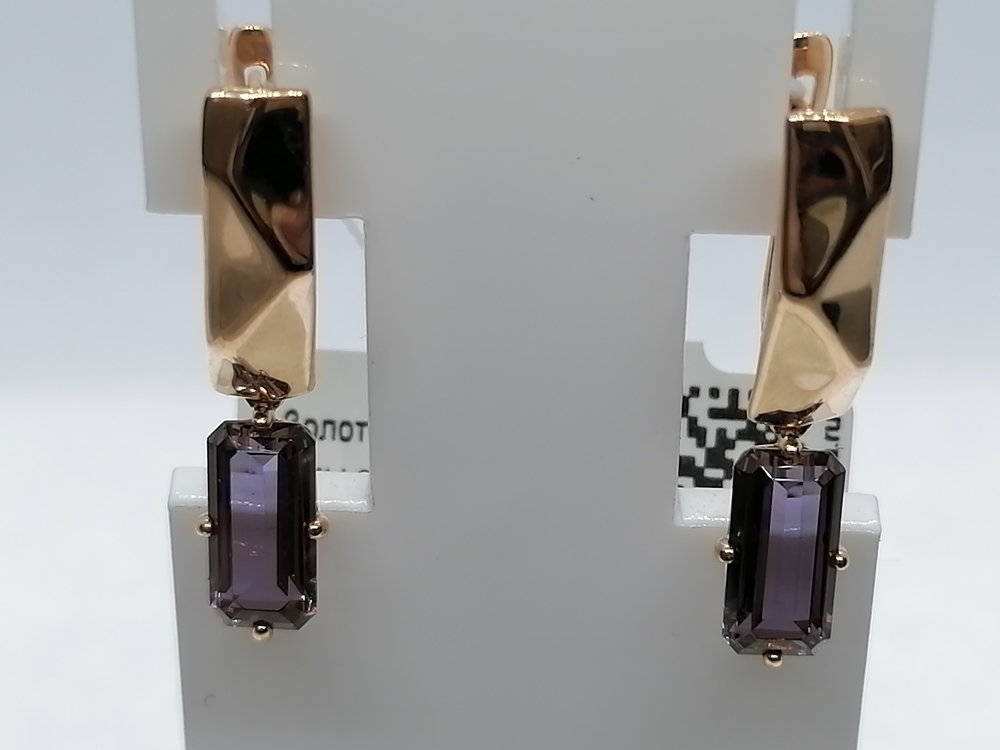 21804136 СЕРЬГИ С КАМНЕМ (Au 585)