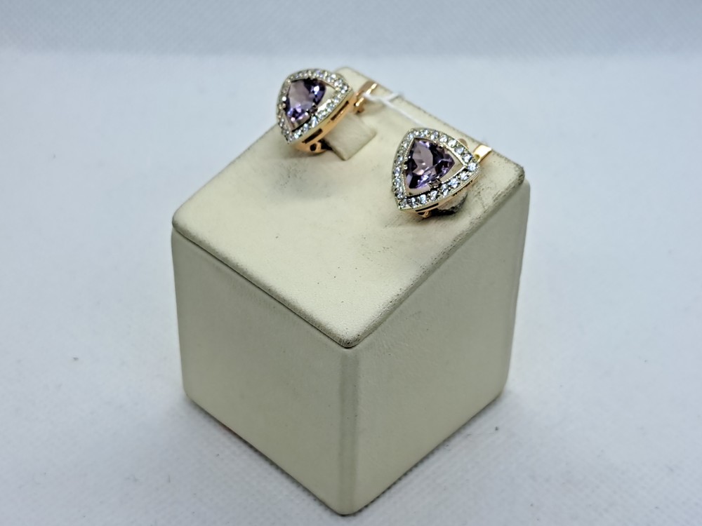 СКМИ585 СЕРЬГИ С КАМНЯМИ (Au 585)