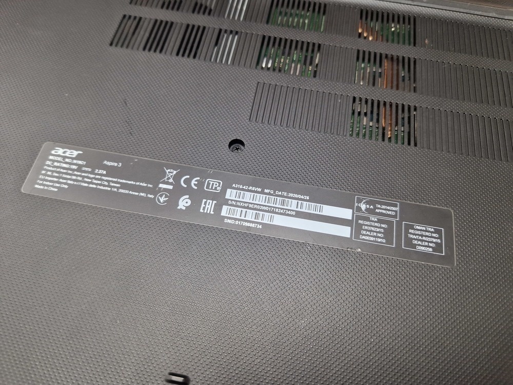 Ноутбук Acer N19C1; Ryzen 3 3200U, Radeon Vega 3, 8 Гб, 256 Гб, Нет