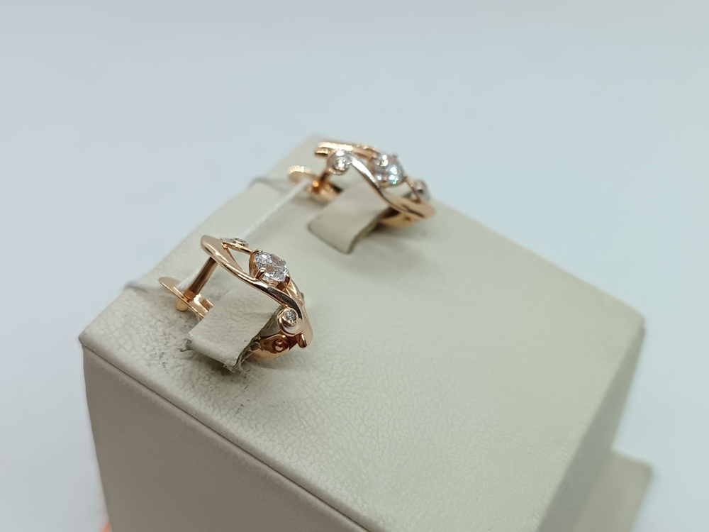 СКМИ585 СЕРЬГИ С КАМНЯМИ (Au 585)