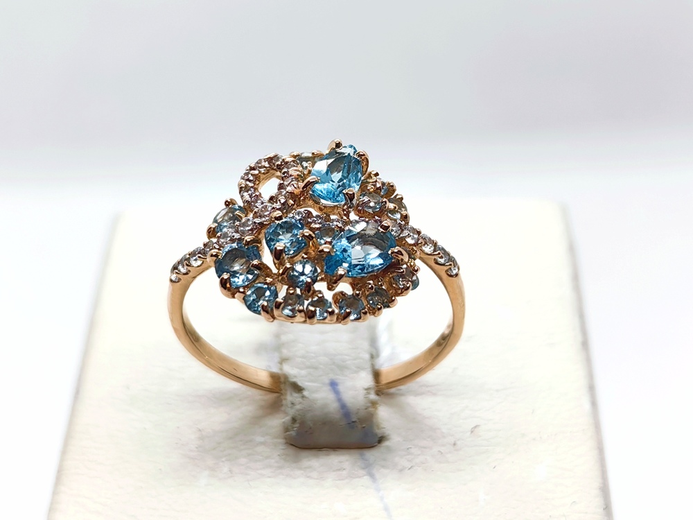 КОЛЬЦО С КАМНЯМИ (Au 585)