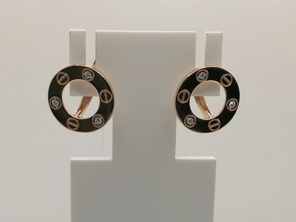 1202123 СЕРЬГИ С КАМНЯМИ (Au 585)