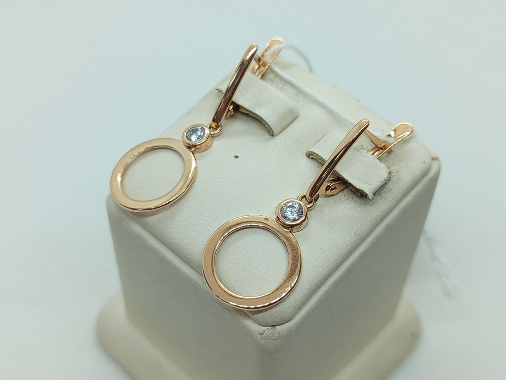 СКМ585 СЕРЬГИ С КАМНЕМ (Au 585)