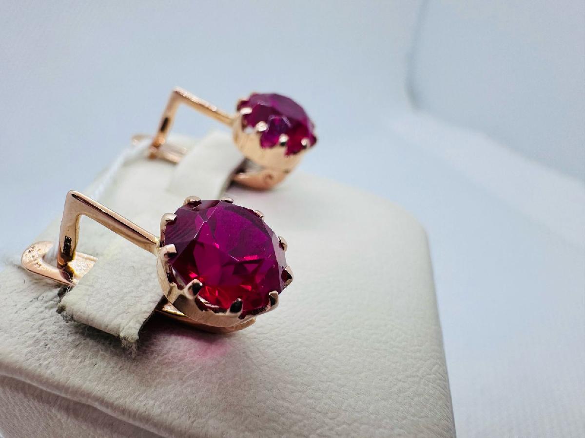 СКМ583 СЕРЬГИ С КАМНЕМ (Au 583)