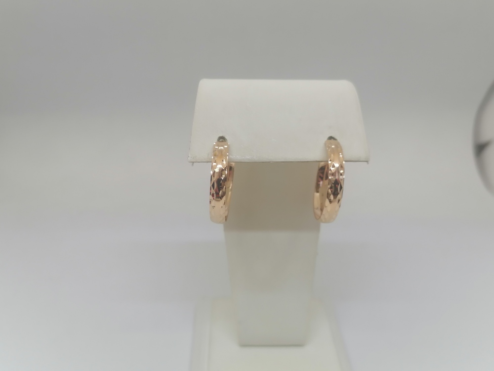 08-0316 СЕРЬГИ КОНГО Рифленые (Au 585)