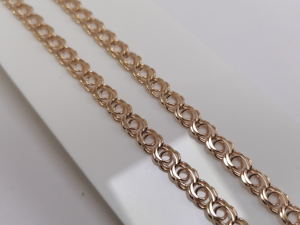 ЦЛБА585 ЦЕПЬ ПОЛНОВЕСНАЯ Бисмарк арабский (Au 585)