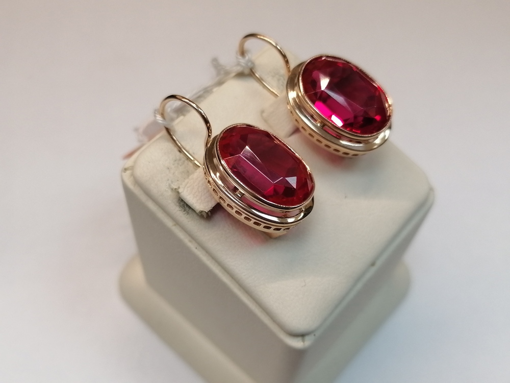 СЕРЬГИ С КАМНЕМ (Au 583)