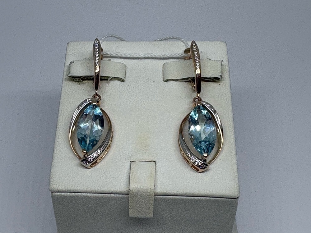 СКМИ585 СЕРЬГИ С КАМНЯМИ (Au 585)