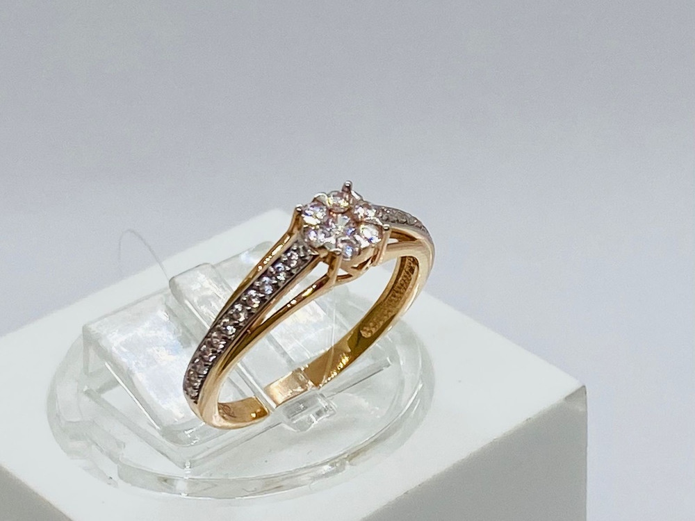 КОЛЬЦО С КАМНЯМИ (Au 585)