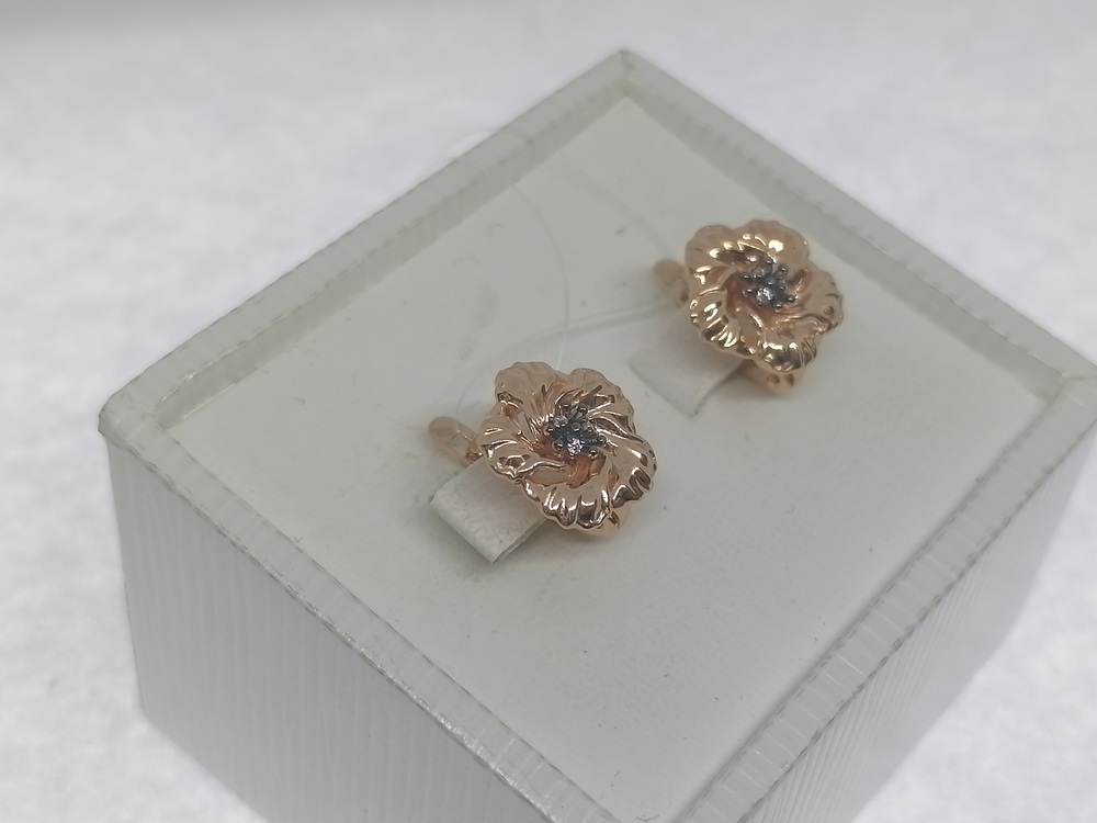 1200389 СЕРЬГИ С КАМНЯМИ (Au 585)