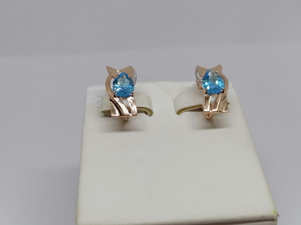 СЕРЬГИ ТОПАЗ с камнями (Au 585)