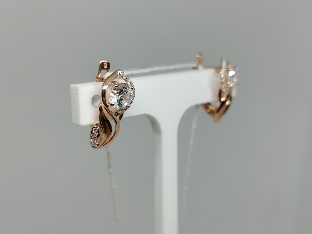 СКМИ585 СЕРЬГИ С КАМНЯМИ (Au 585)