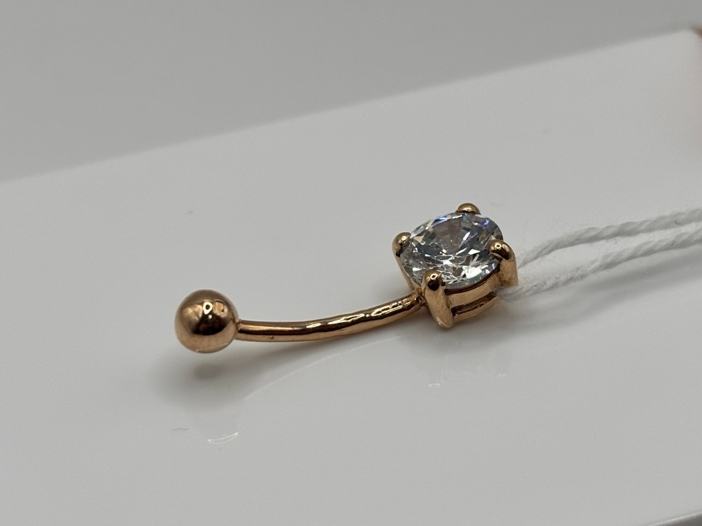 ПИРСИНГ В ПУПОК с камнем (Au 585)