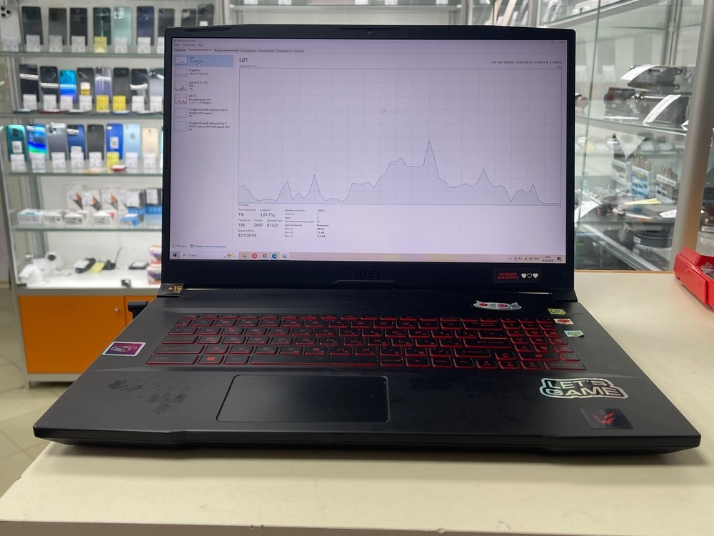 Ноутбук MSI katana gf76;  Core I5-11400H, GeForce RTX 3050, 16 Гб, 512 GB, Нет