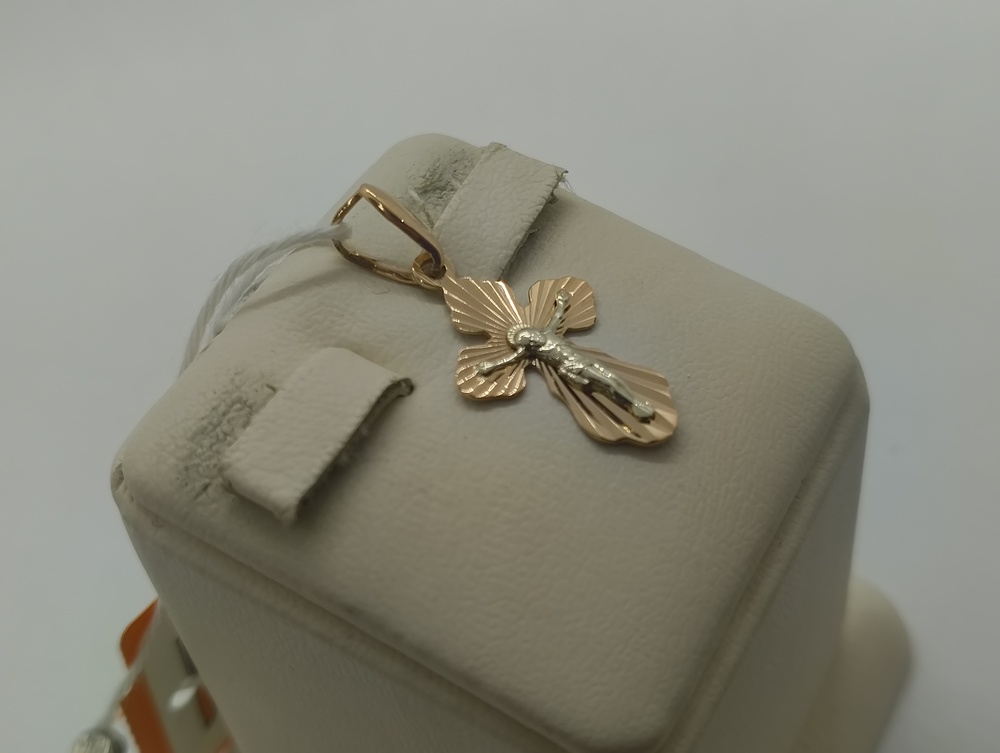 ПОДВЕСКА КРЕСТ БЕЗ КАМНЯ (Au 585)