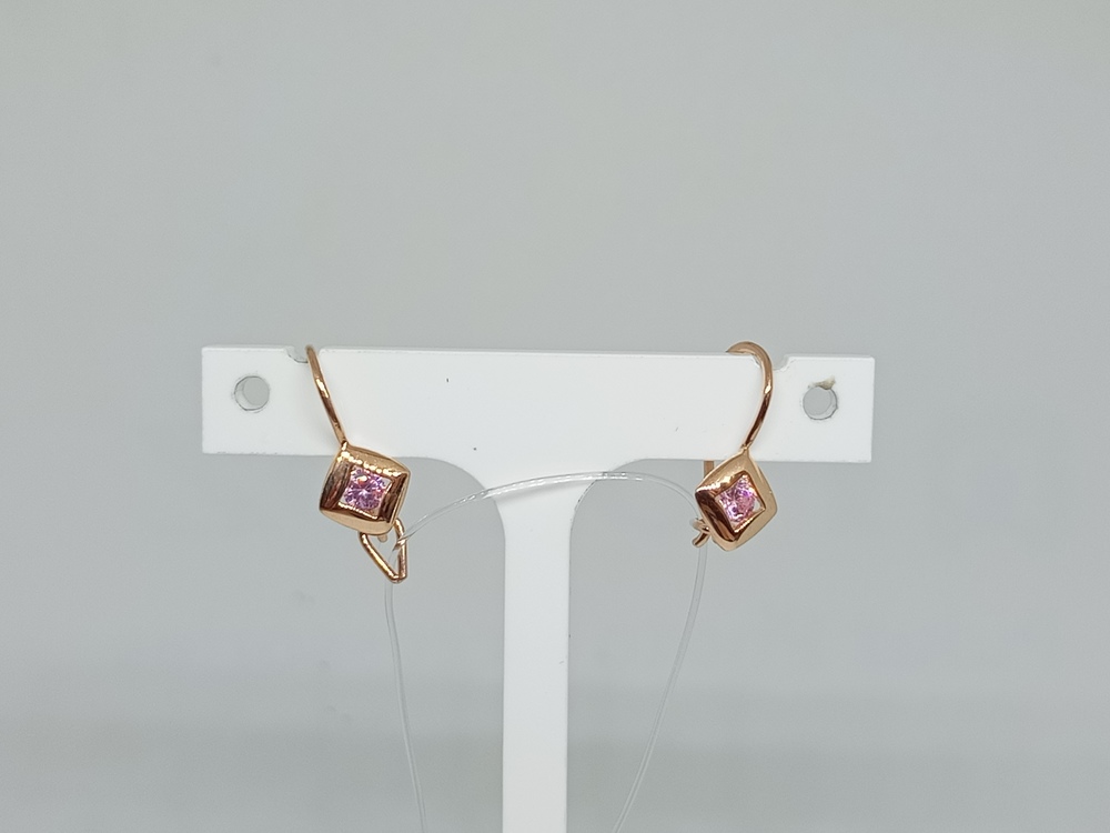 СЕРЬГИ ПЕТЕЛЬКА с камнем (Au 585)