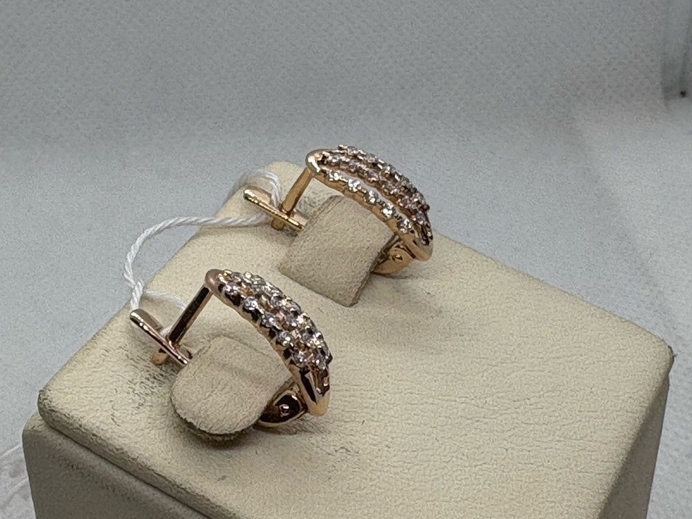 СКМИ585 СЕРЬГИ С КАМНЯМИ (Au 585)