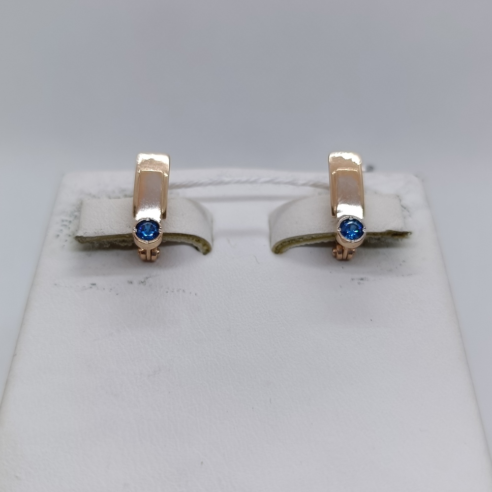 СКМ585 СЕРЬГИ С КАМНЕМ (Au 585)