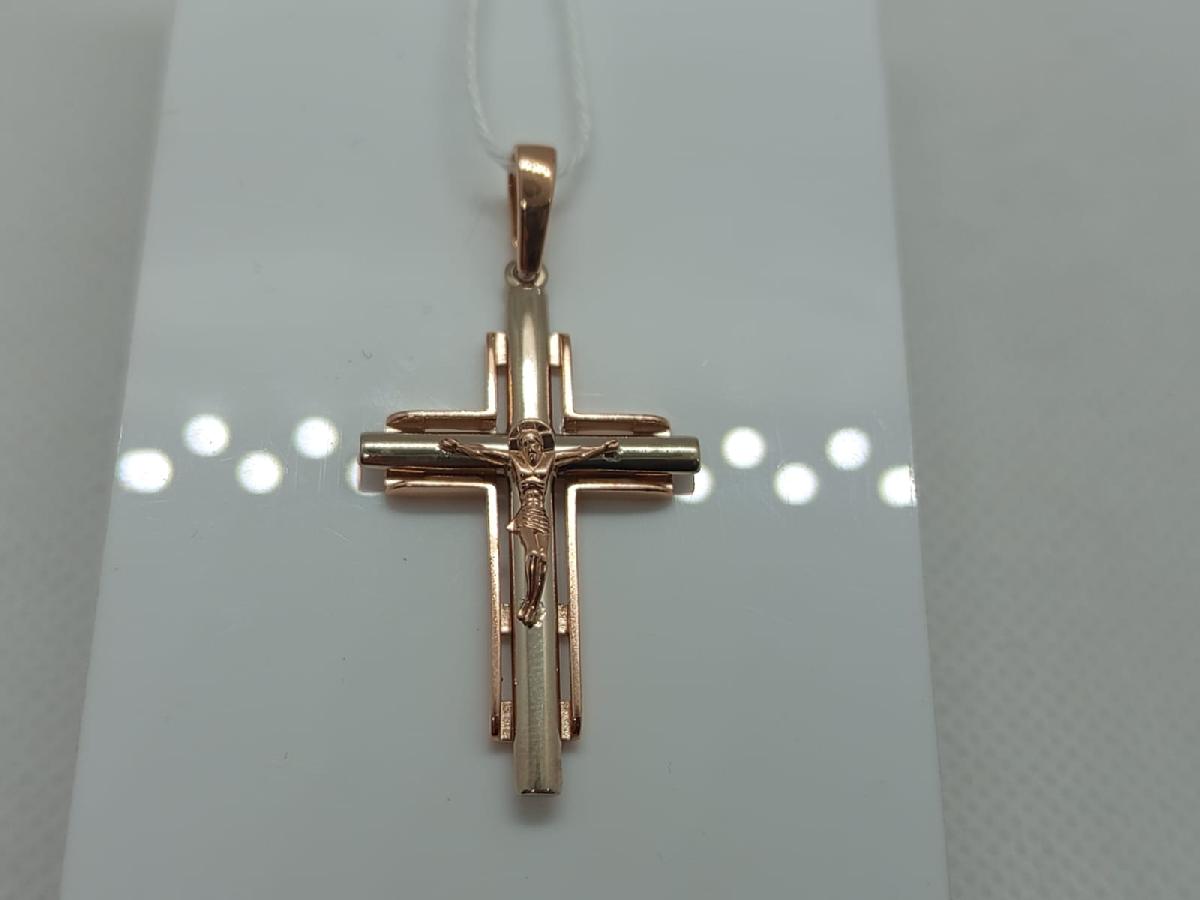 ПОДКБК585 ПОДВЕСКА КРЕСТ БЕЗ КАМНЯ (Au 585)
