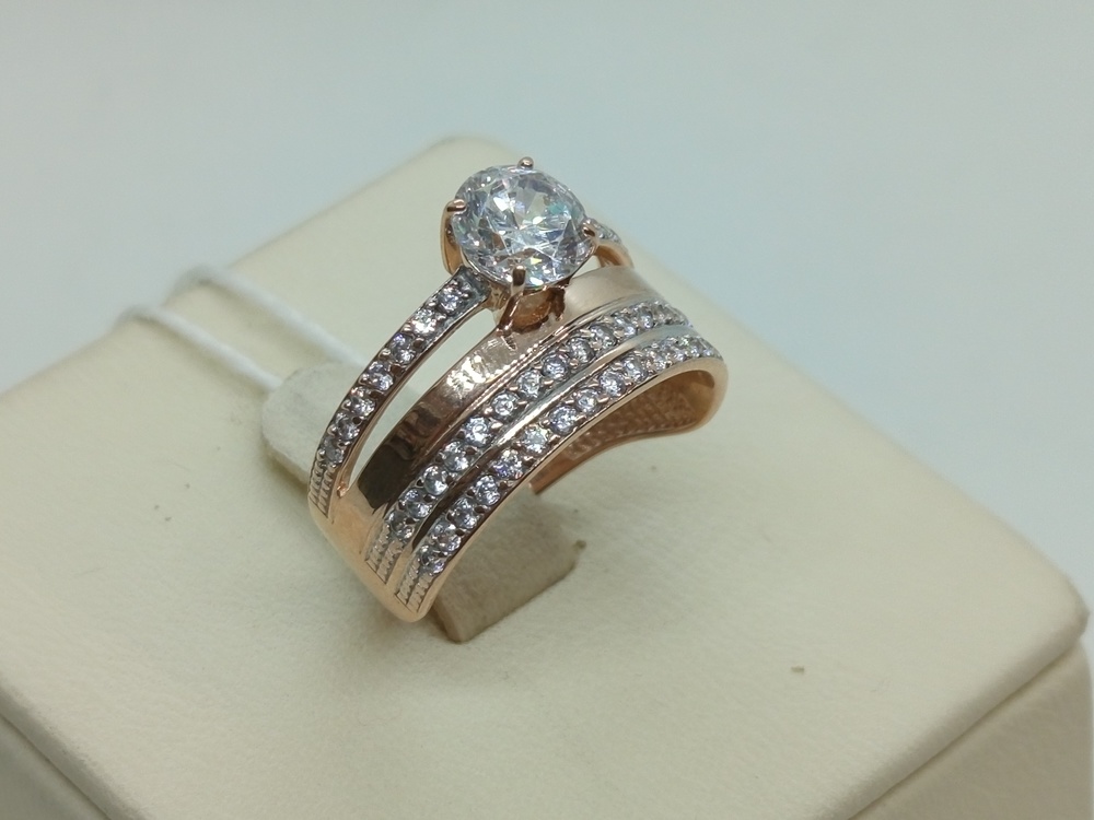 КОЛЬЦО С КАМНЯМИ (Au 585)