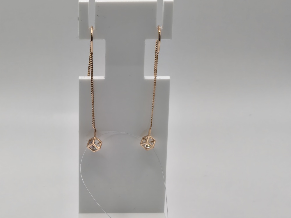 СЕРЬГИ ПРОДЕВКИ с камнем (Au 585)