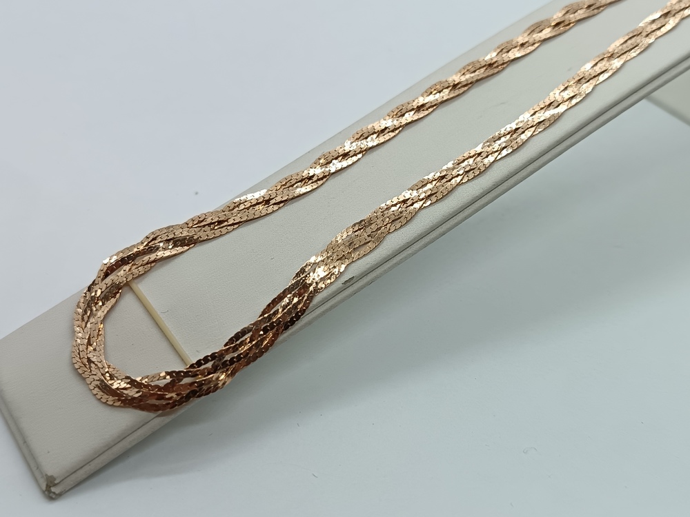 ЦЛКМ585 ЦЕПЬ ПОЛНОВЕСНАЯ Косичка(монреаль) (Au 585)
