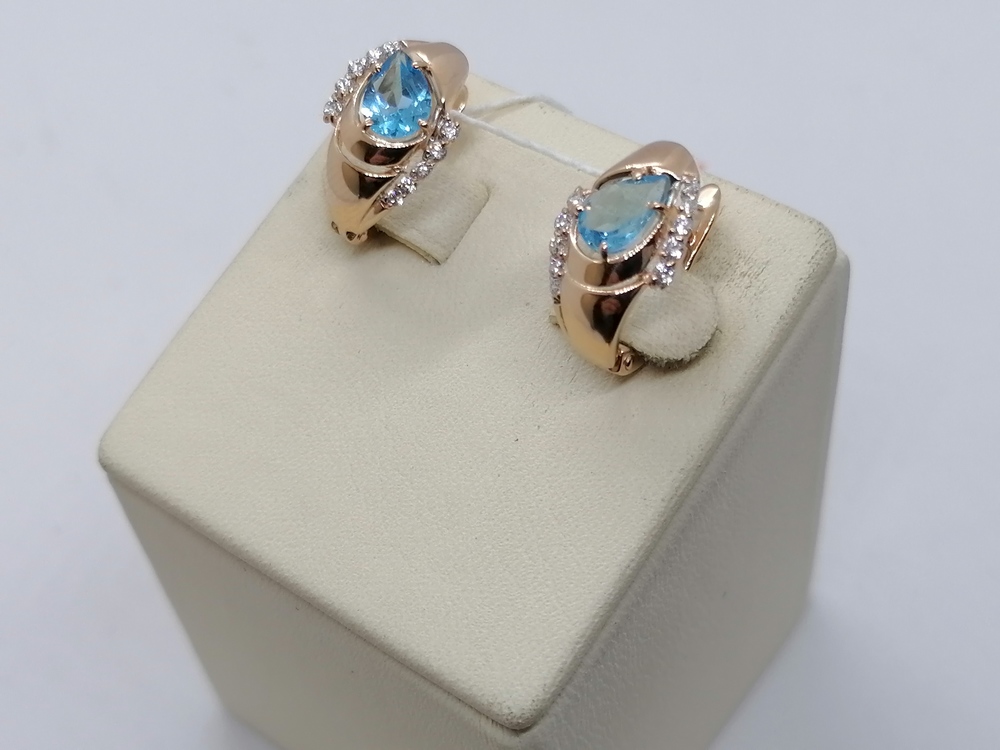 СКМИ585 СЕРЬГИ С КАМНЯМИ (Au 585)