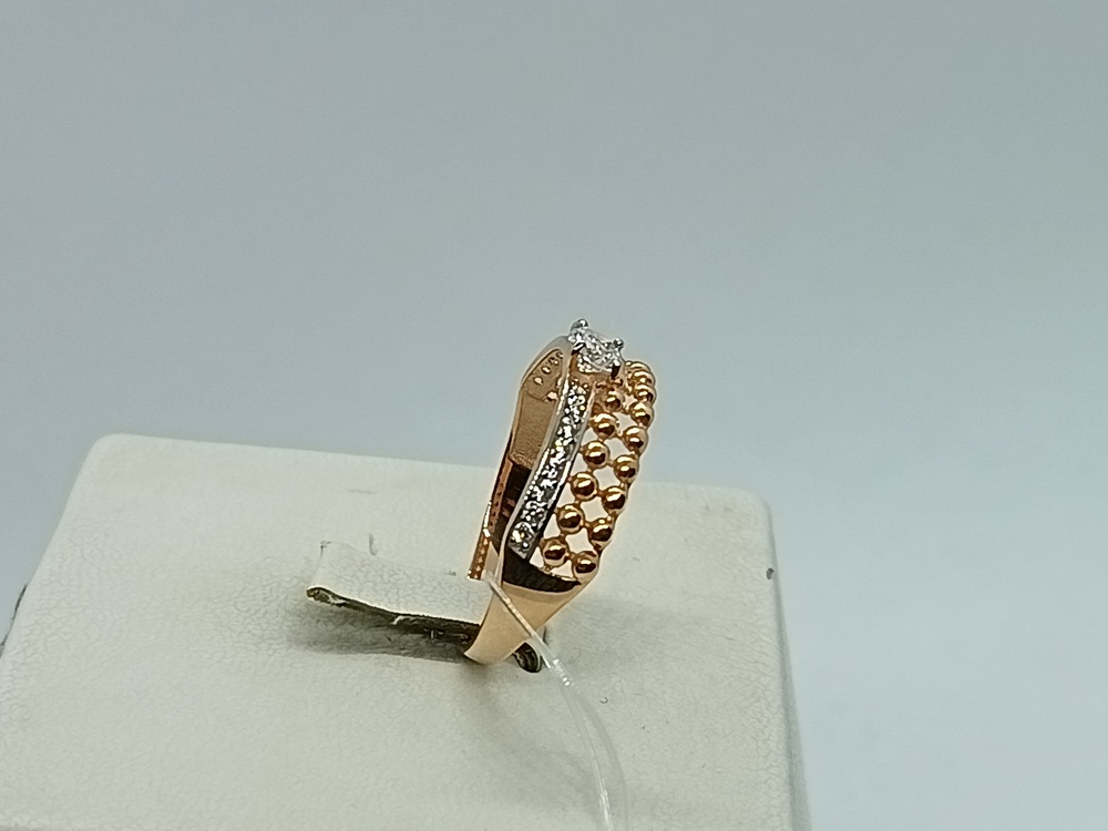 КОЛЬЦО С КАМНЯМИ (Au 585)