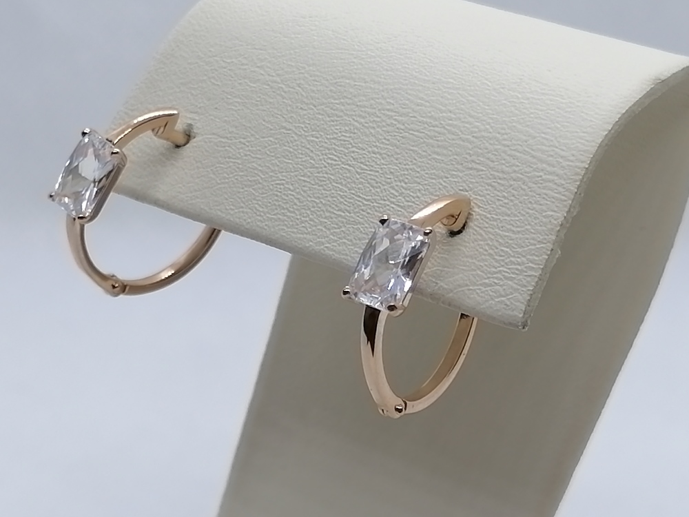 СКМ585 СЕРЬГИ С КАМНЕМ (Au 585)