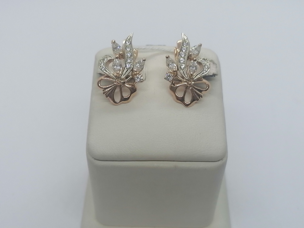 СКМИ585 СЕРЬГИ С КАМНЯМИ (Au 585)