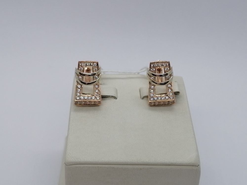 СКМИ585 СЕРЬГИ С КАМНЯМИ (Au 585)