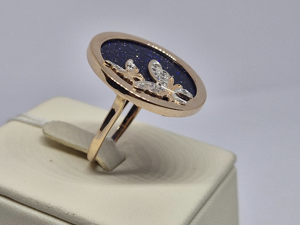 КОЛЬЦО С КАМНЯМИ (Au 585)