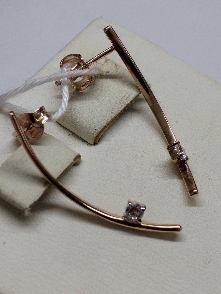 СКМ585 СЕРЬГИ С КАМНЕМ (Au 585)