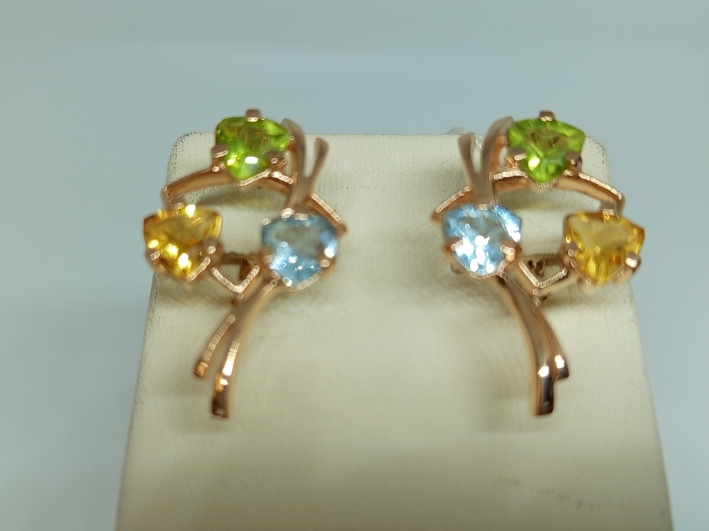 СКМИ585 СЕРЬГИ С КАМНЯМИ (Au 585)