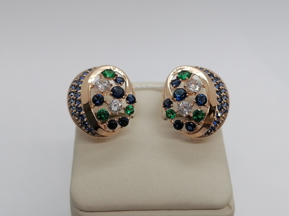 СКМИ585 СЕРЬГИ С КАМНЯМИ (Au 585)