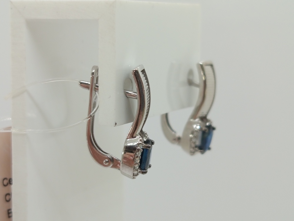 СЕРЬГИ Бриллиант, сапфир (Au 585)