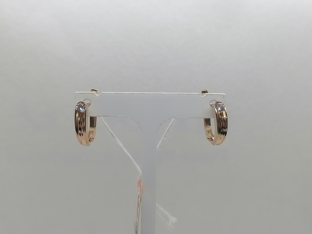 СКМ585 СЕРЬГИ С КАМНЕМ (Au 585)