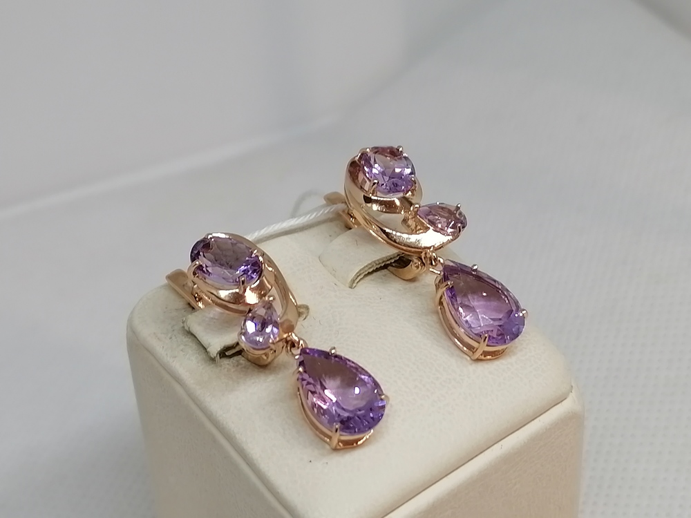 СКМИ585 СЕРЬГИ С КАМНЯМИ (Au 585)