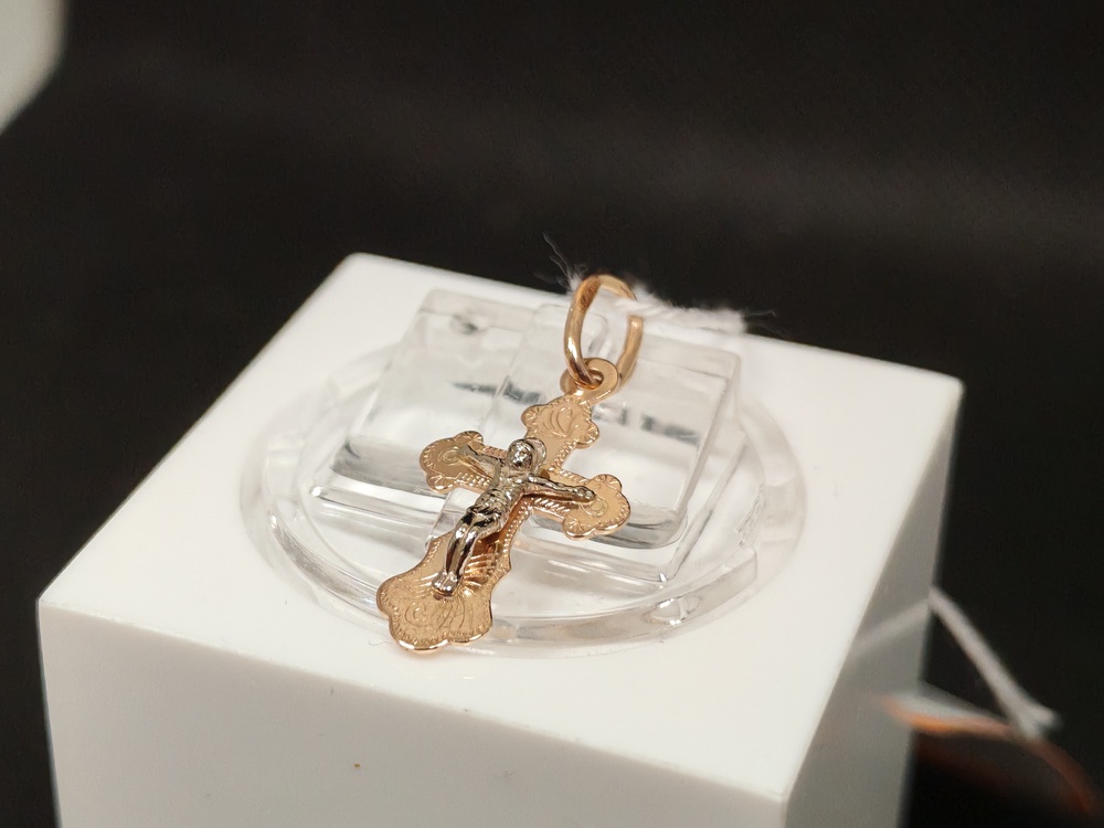 ПОДВЕСКА КРЕСТ БЕЗ КАМНЯ (Au 585)