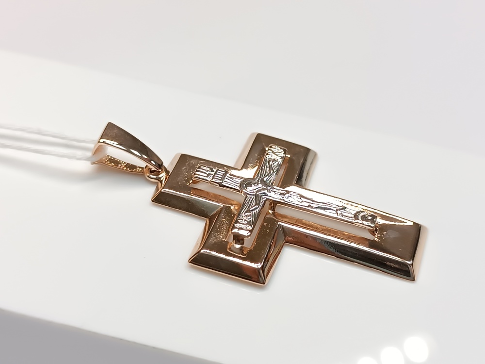 ПОДКБК585 ПОДВЕСКА КРЕСТ БЕЗ КАМНЯ (Au 585)