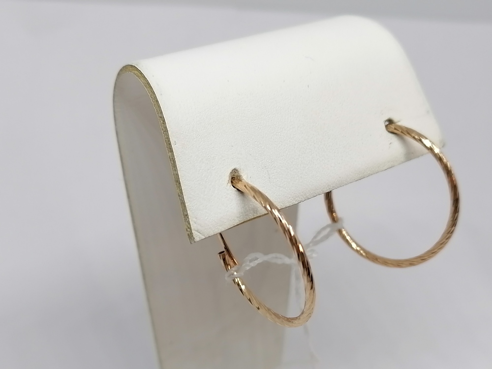 СЕРЬГИ КОНГО Рифленые (Au 585)