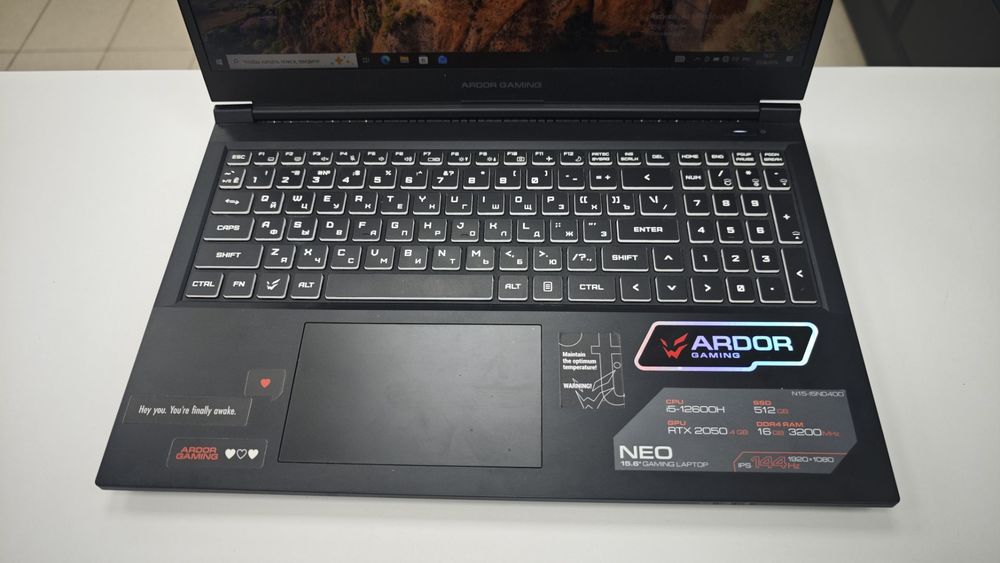 Ноутбук ARDOR Gaming; Core I5-12600H, GeForce RTX 2050, 16 Гб, 500 Гб, Нет