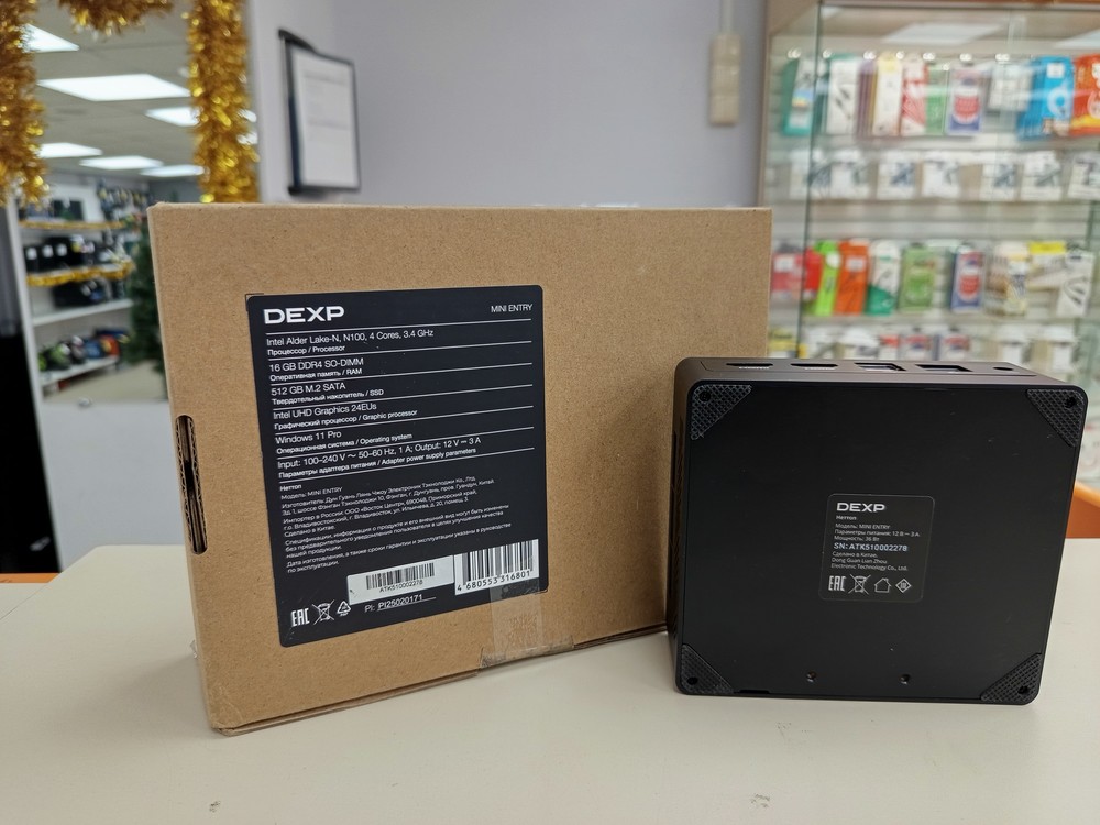 Системный блок DEXP mini entry; N100, Intel UHD Graphics, 16 Гб, 512 GB, Нет