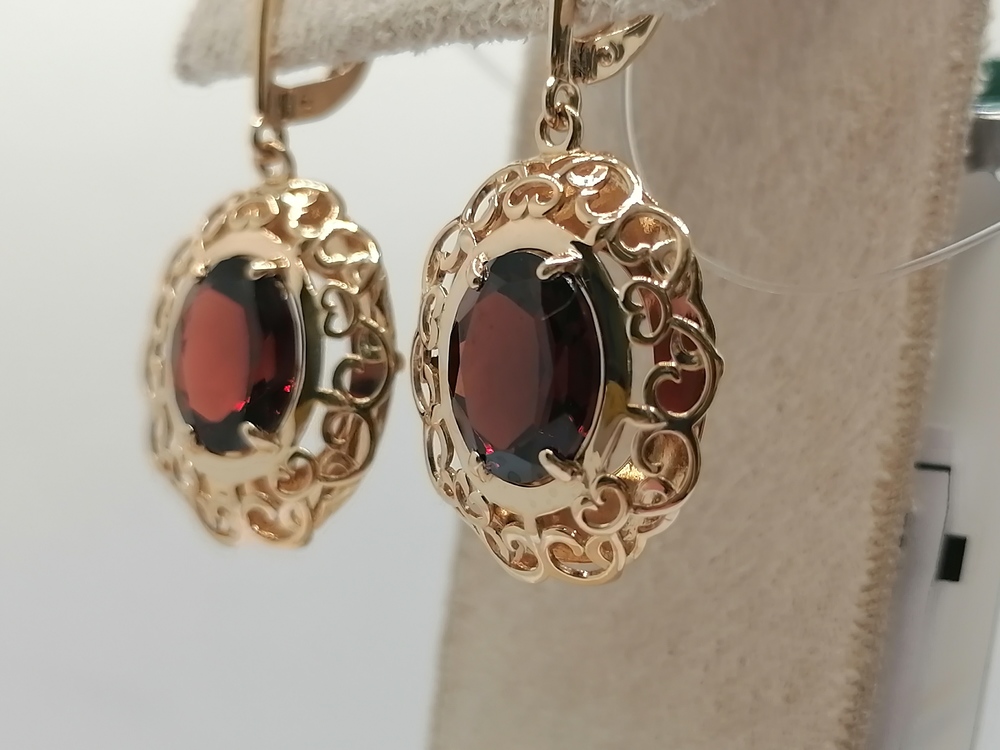 СЕРЬГИ ГРАНАТ (Au 585)