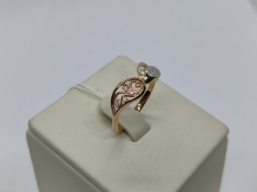 КОЛЬЦО С КАМНЯМИ (Au 585)