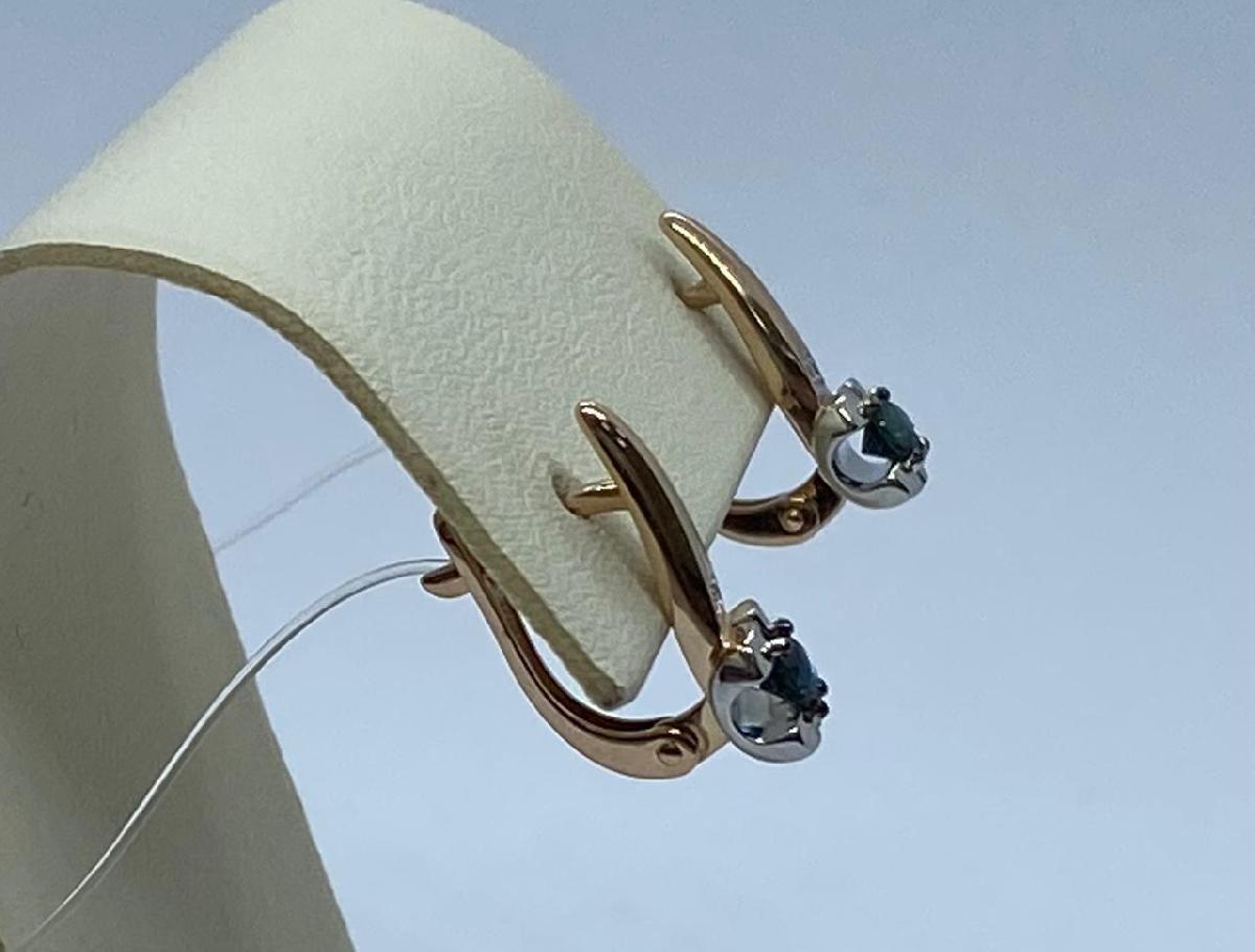 СЕРЬГИ Бриллиант, сапфир (Au 585)